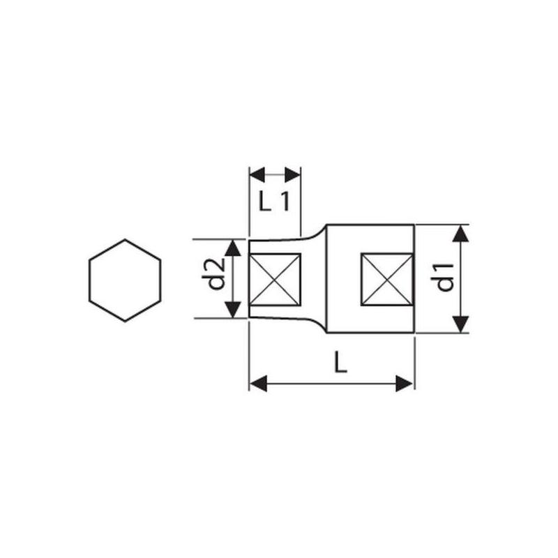 E117293 - 1/4" Hex socket, metric 4 mm