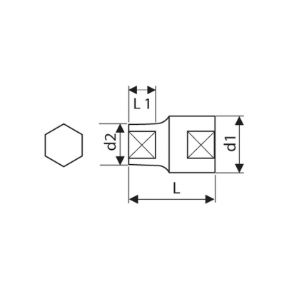E030935 - 3/8" 6-Point socket - metric, 6 mm