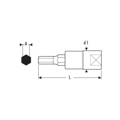 E030904 - 3/8" Hex screwdriver bit socket 6 mm