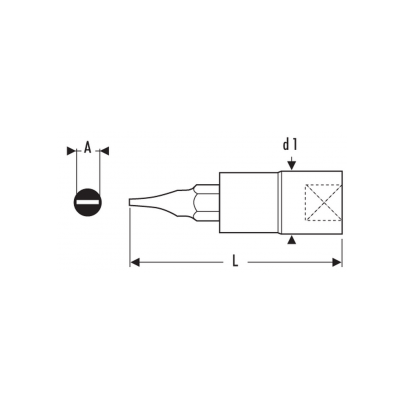 E030911 - 3/8" Slotted-head screwdriver bit socket 8 mm
