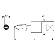 E030927 - 3/8" PHILLIPS® screwdriver bit socket PH3