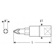 E030922 - Nasadka 3/8", trzpieniowa do śrub POZIDRIV®, PZ1