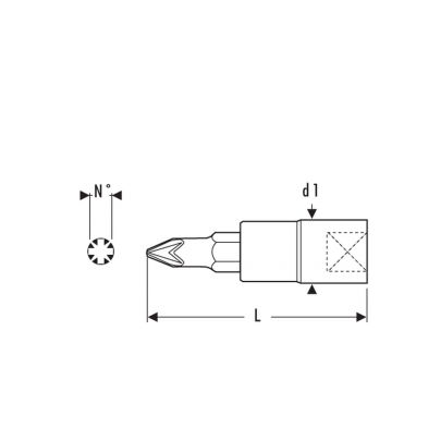 E030923 - Nasadka 3/8", trzpieniowa do śrub POZIDRIV®, PZ2