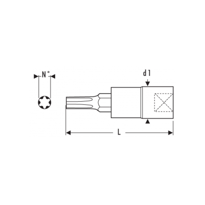 E030913 - 3/8"  TORX® screwdriver bit socket T10
