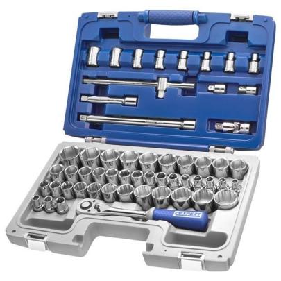 E032909 - 1/2" Socket and accessory set  8 - 34 mm,  3/8" - 1"1/4, E10 - E24
