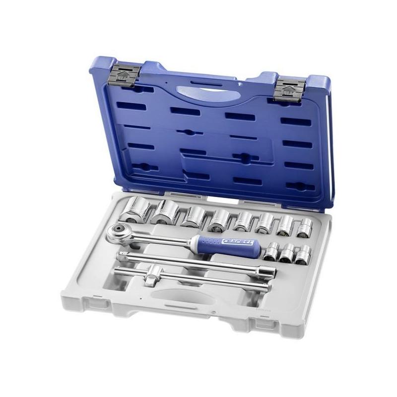 E032938 - Zestaw nasadek 6-kątnych 1/2", w kasecie, 10 - 34 mm