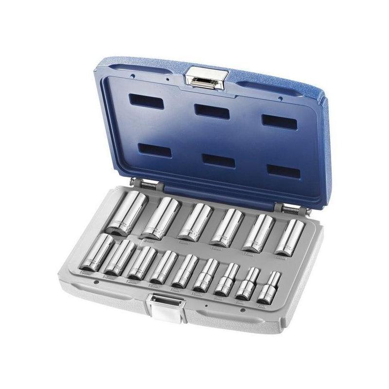 E031804 - Zestaw nasadek 6-kątnych długich 3/8", 7 - 22 mm