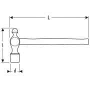 E150107 - Młotek z bijakiem okrągłym, 0,36 kg