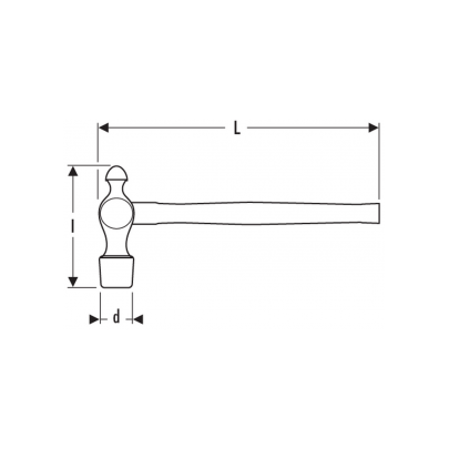 E150107 - Młotek z bijakiem okrągłym, 0,36 kg
