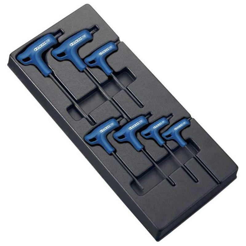 E121708 - Moduł 7 kluczy trzpieniowych TORX®, z rękojeścią oprawianą "T", T10 - T40