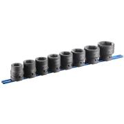 E041647 - Set of 1 "short hex impact sockets on a rail, 27 mm - 50 mm