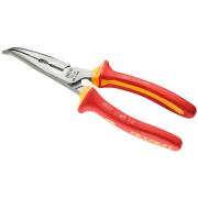 E050410 - Short half-round angled nose pliers insulated 1000V - VDE, 160 mm
