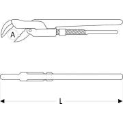 E090113 - 90° Swedish type pipe wrenches, 150 mm