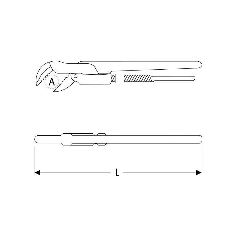 E117824 - Cast-iron pipe wrench, 75 mm