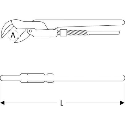 E117824 - Cast-iron pipe wrench, 75 mm