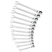 E111137 - Set of 12 ratchet combination wrenches, 8-19 mm