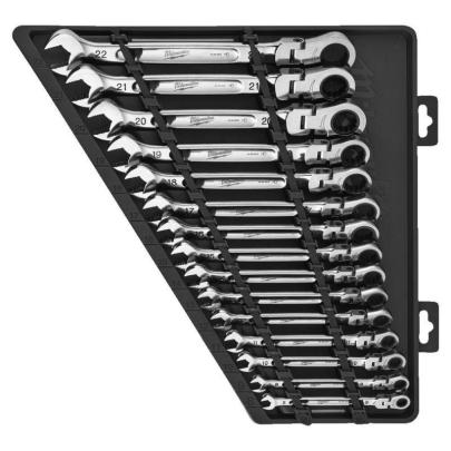 4932478558 - Zestaw kluczy płasko-oczkowych MAXBITE™ z ruchomą główką grzechotki 15 szt. - metryczny, od 8 do 22 mm