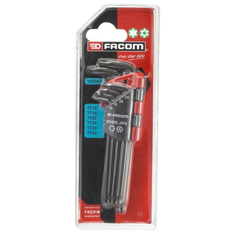 89SR.JP6PB - Zestaw kluczy trzpieniowych zagiętych Resistorx, długich z kulką, TT10 - TT40