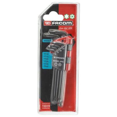 89SR.JP6PB - Zestaw kluczy trzpieniowych zagiętych Resistorx, długich z kulką, TT10 - TT40