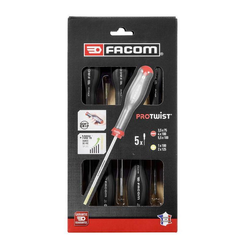 AT.5PB - Zestaw 5 wkrętaków Protwist® do śrub z rowkiem i krzyżakowych Phillips®