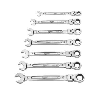 4932478557 - Zestaw kluczy płasko-oczkowych MAXBITE™ z ruchomą główką grzechotki 7 szt. - metryczny, od 8 do 17 mm