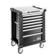 JET.7NM3A - Wózek JET, 7 szuflad, 3 moduły na szufladę, czarny