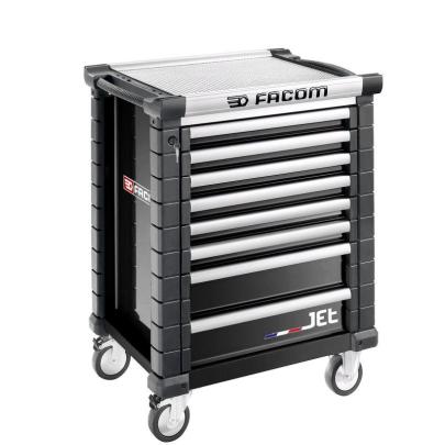 JET.8NM3A - Wózek JET, 8 szuflad, 3 moduły na szufladę, czarny