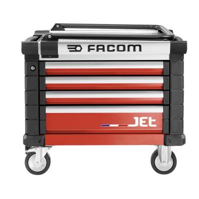 JET.CR4M3A - Skrzynka na kółkach JET, 4 szuflady, 3 moduły na szufladę, czerwona