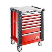 JET.7M3A - Wózek JET, 7 szuflad, 3 moduły na szufladę, czerwony