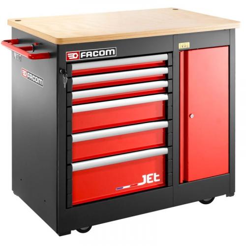JET.6MWBA - Heavy duty mobile or stationary workbench, 6 drawers