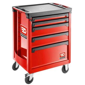 ROLL.5M3APB - Wózek ROLL, 5 szuflad, 3 moduły na szufladę, czerwony