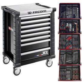 JETCM175GBNL - Wózek warsztatowy z wyposażeniem, 15 modułów, czarny