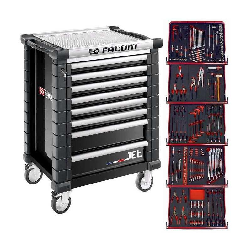 JETCMM175GBNL - Wózek warsztatowy z wyposażeniem, 15 modułów piankowych, czarny