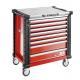 SPOTLIGHT15NKW - Roller cabinet with equipment, 15 modules, red