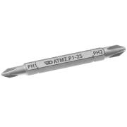 ATMZ.P1-2S - Grot dwustronny 1/4" do śrub z Phillips®, PH1 - PH2, 67 mm