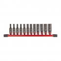 4932480453 - Set of 6-point long impact sockets Shockwave 1/4", 4 - 13 mm (12 pcs)