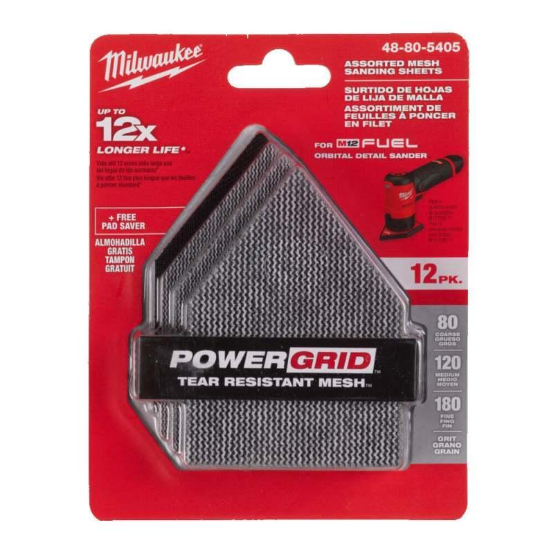 48805405 - Zestaw siatek ściernych do M12 FDSS, 67 x 92 mm, gr. 80, 120, 180, + podkład zabezpieczający (12 szt.)