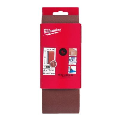 4932480549 - Taśma ścierna do M18 FBTS75, 75 x 457 mm, gr. 100 (5 szt.)