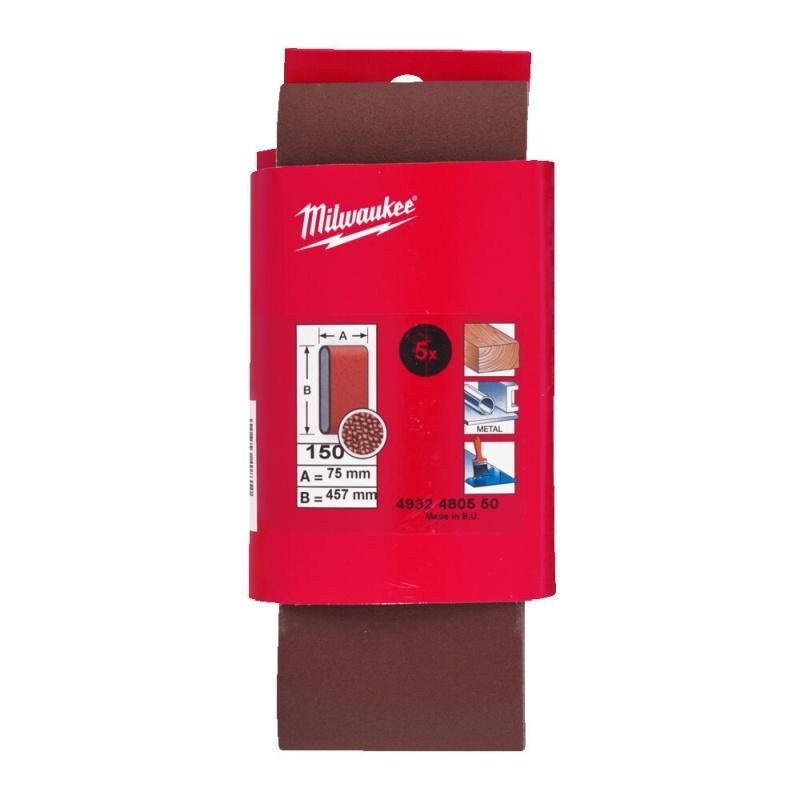 4932480550 - Taśma ścierna do M18 FBTS75, 75 x 457 mm, gr. 150 (5 szt.)