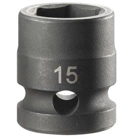 NSS.15A - 1/2" 6-point impact sockets, short, metric, 15 mm