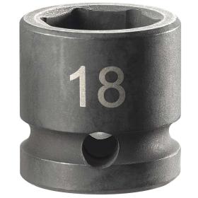 NSS.18A - 1/2" 6-point impact socket, short, metric, 18 mm