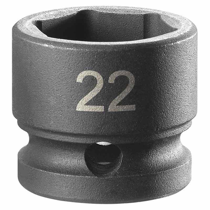 NSS.22A - 1/2" 6-point impact socket, short, metric, 22 mm