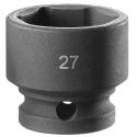 NSS.27A - 1/2" 6-point impact socket, short, metric, 27 mm