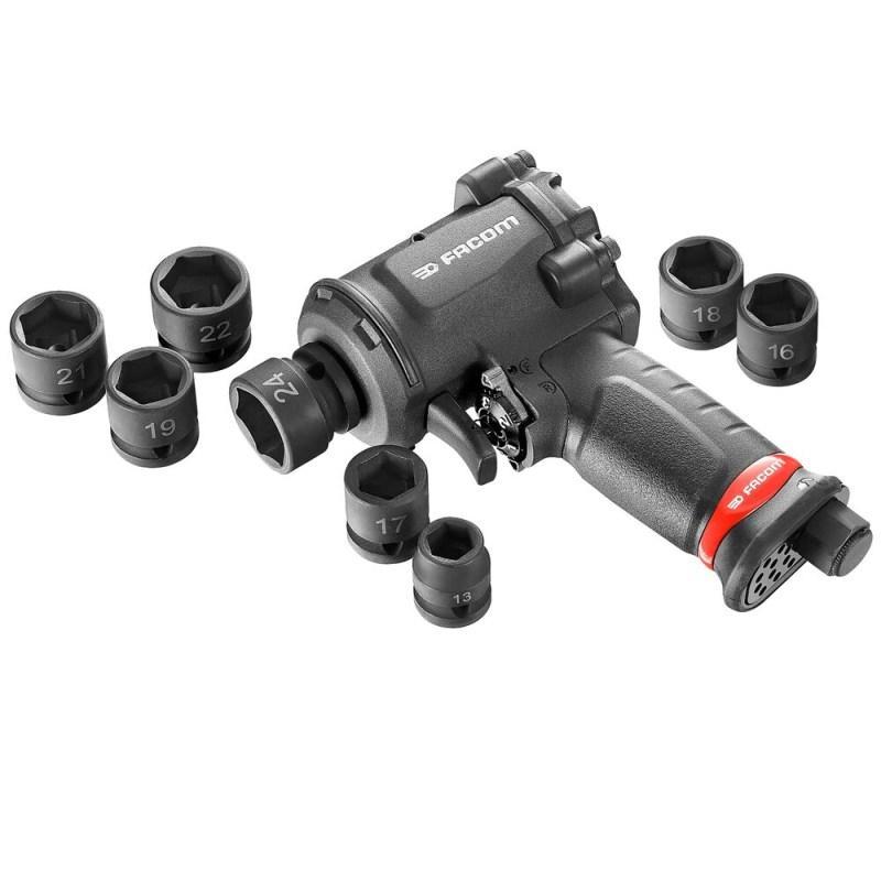 NSS.J8PB - Set of 1/2" impact sockets with impact wrench NS.1600FPB, 13 - 24 mm (9 pcs)