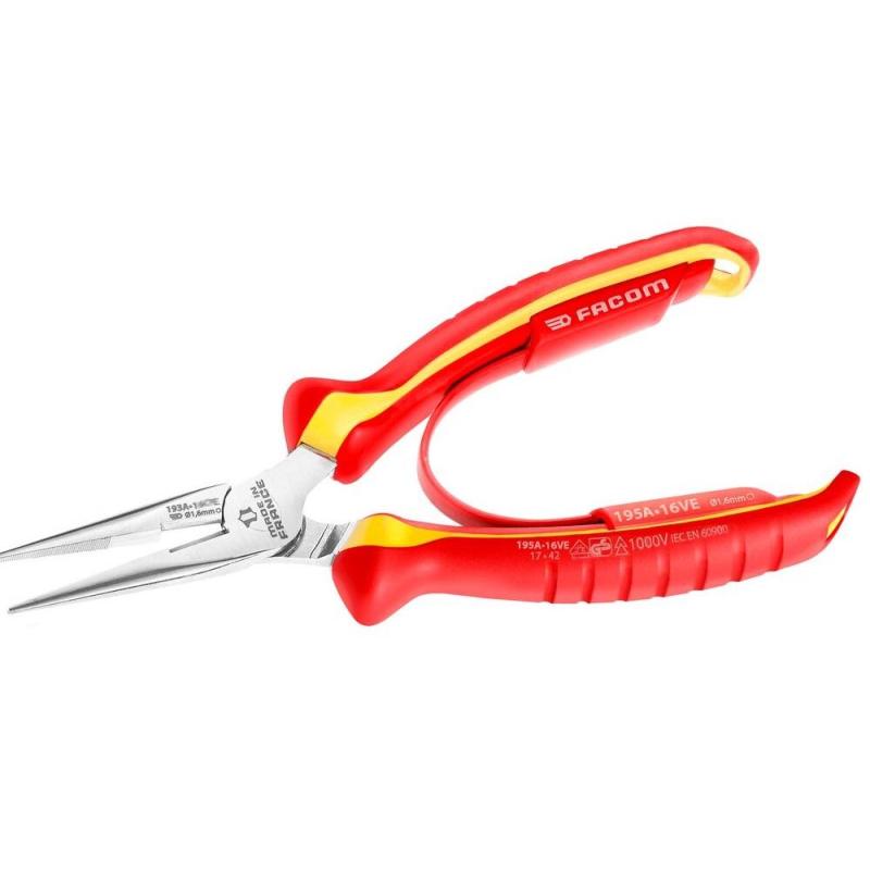 193A.16VE - 1000V VDE STRAIGHT NOSE PLIERS 160MM