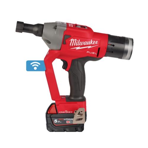 M18 ONEFLT-502X - Lockbolt tool 18 V, 5.0 Ah, FUEL™, ONE-KEY™, in case, with 2 batteries and charger