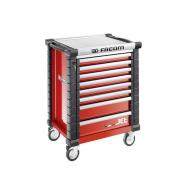 SPOTLIGHTJET8M - Roller cabinet with equipment, 9 modules, red