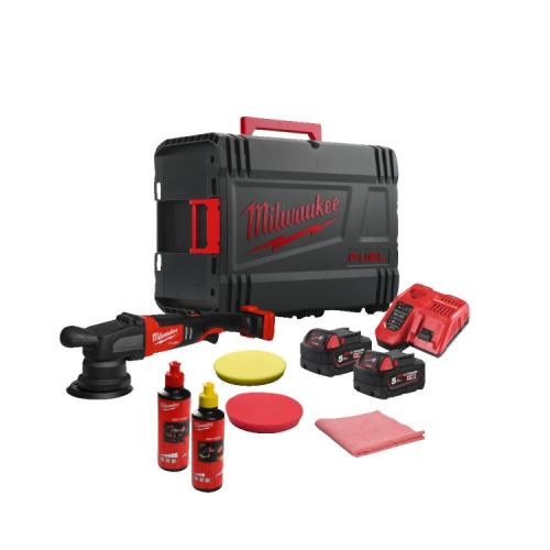 M18 FROP15-502X KIT - Random orbital polisher with 15mm stroke +accessories 18V 5.0Ah FUEL™ in case with 2 batteries and charger