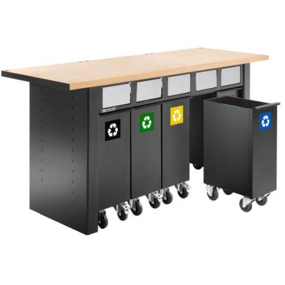 JLS3-5BINS - Zestaw 5 pojemników do segregacji odpadów Jetline+, z klapami wrzutowymi