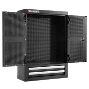 JLS3-2202BS - Szafka wysoka Jetline+, pojedyncza z drzwiami pełnymi, 2 szuflady, czarna